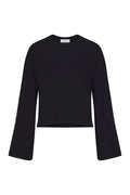 Bell Sleeve Boxy Crop Sweater in Modal Knit