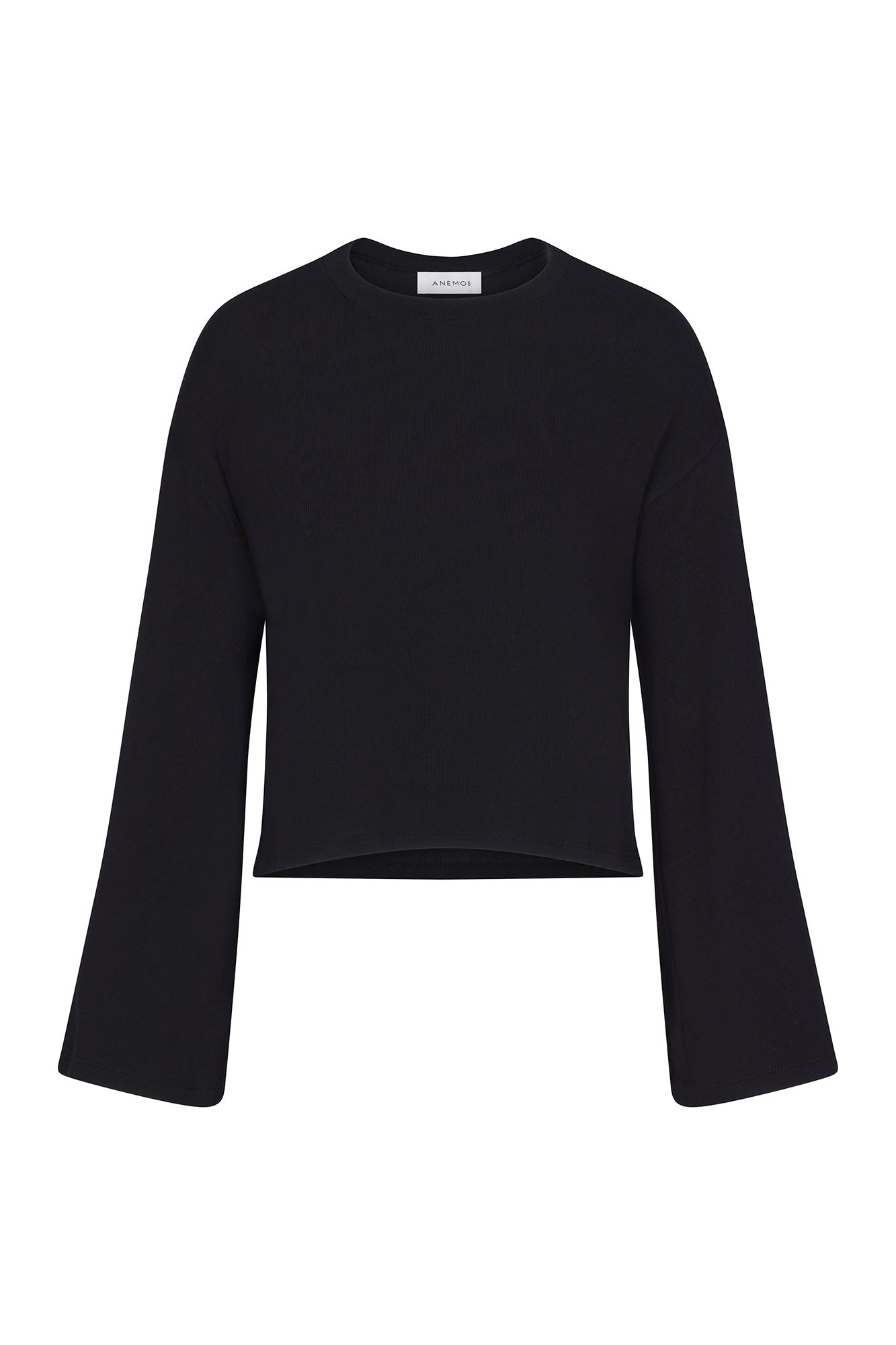 Bell Sleeve Boxy Crop Sweater in Modal Knit