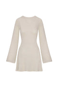 Bell Sleeve Mini Dress in Natural Tencel Linen Knit
