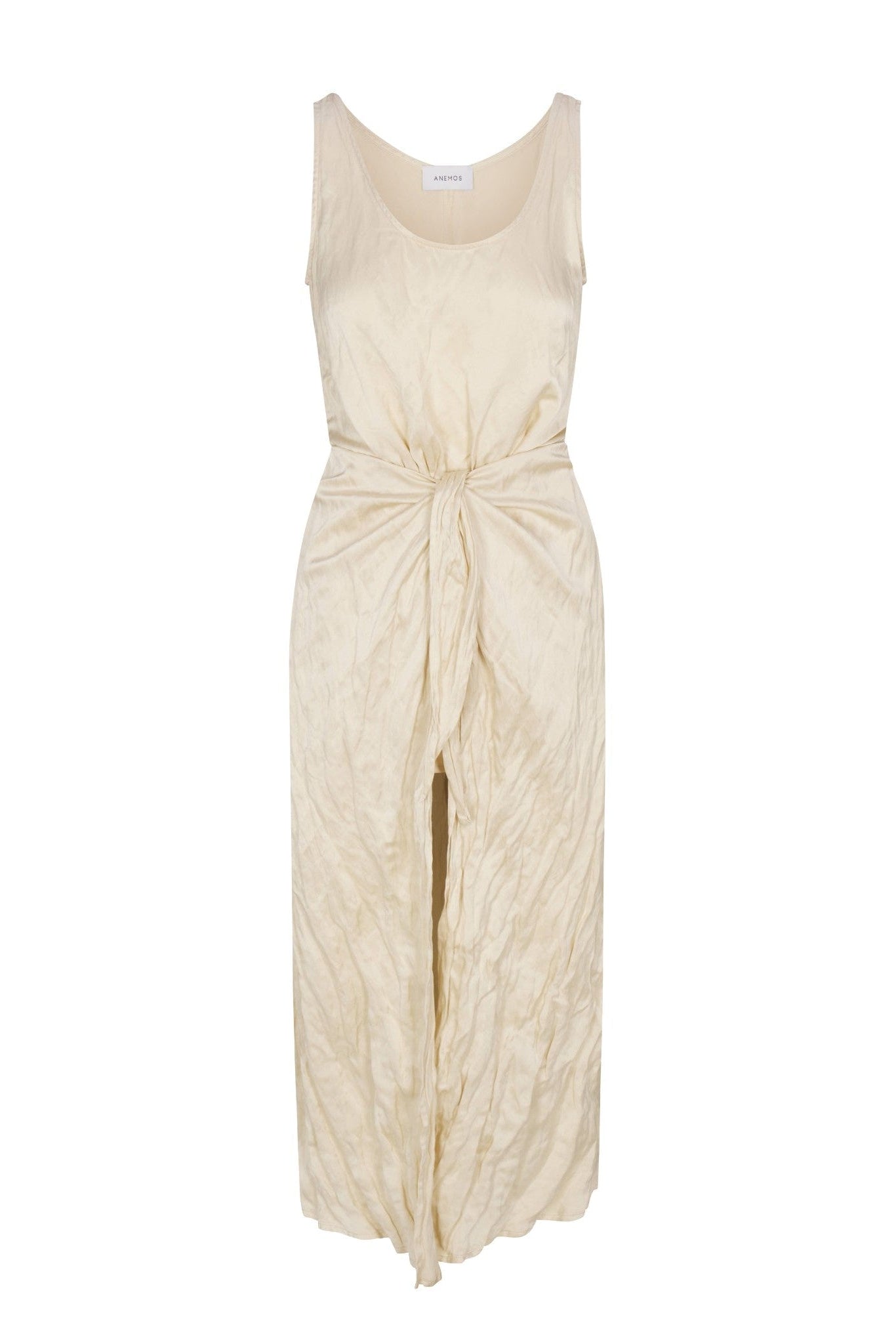 D.K. Midi Wrap Dress in Lustrous Crinkle Weave