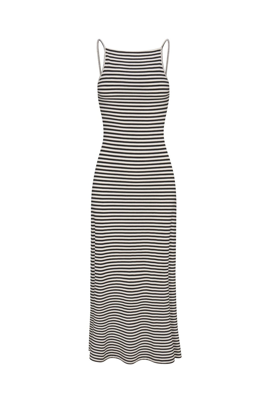 Gisele Maxi Dress in Black & White Stripe Jersey