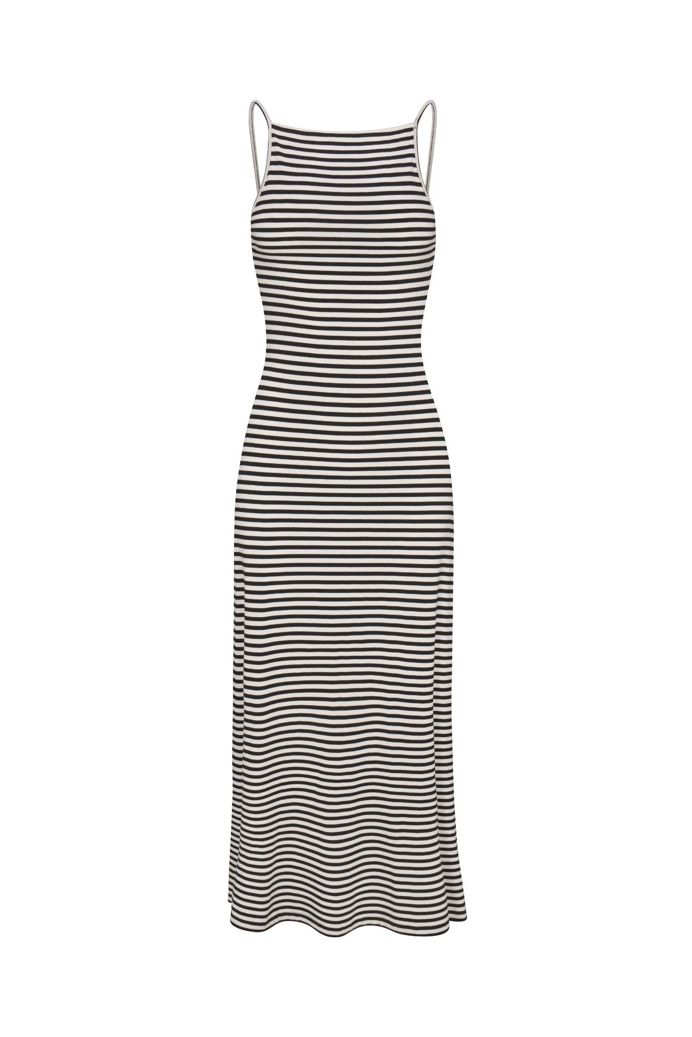 Gisele Maxi Dress in Black & White Stripe Jersey