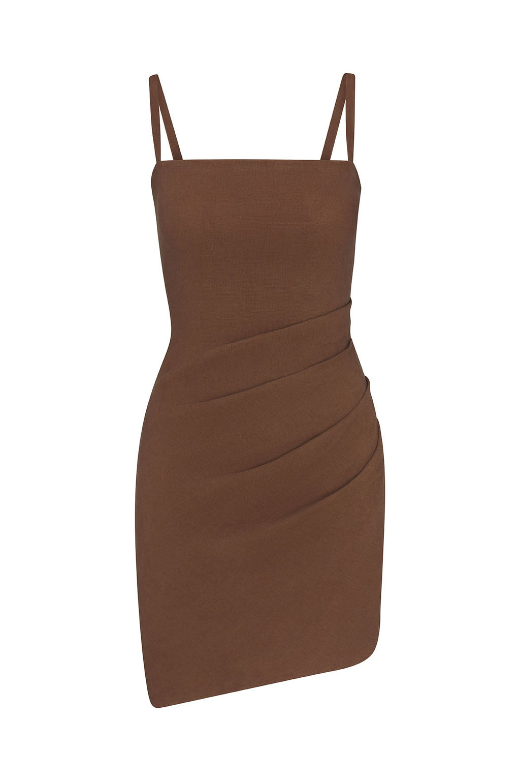 Nadege Draped Mini Dress in Stretch Suiting