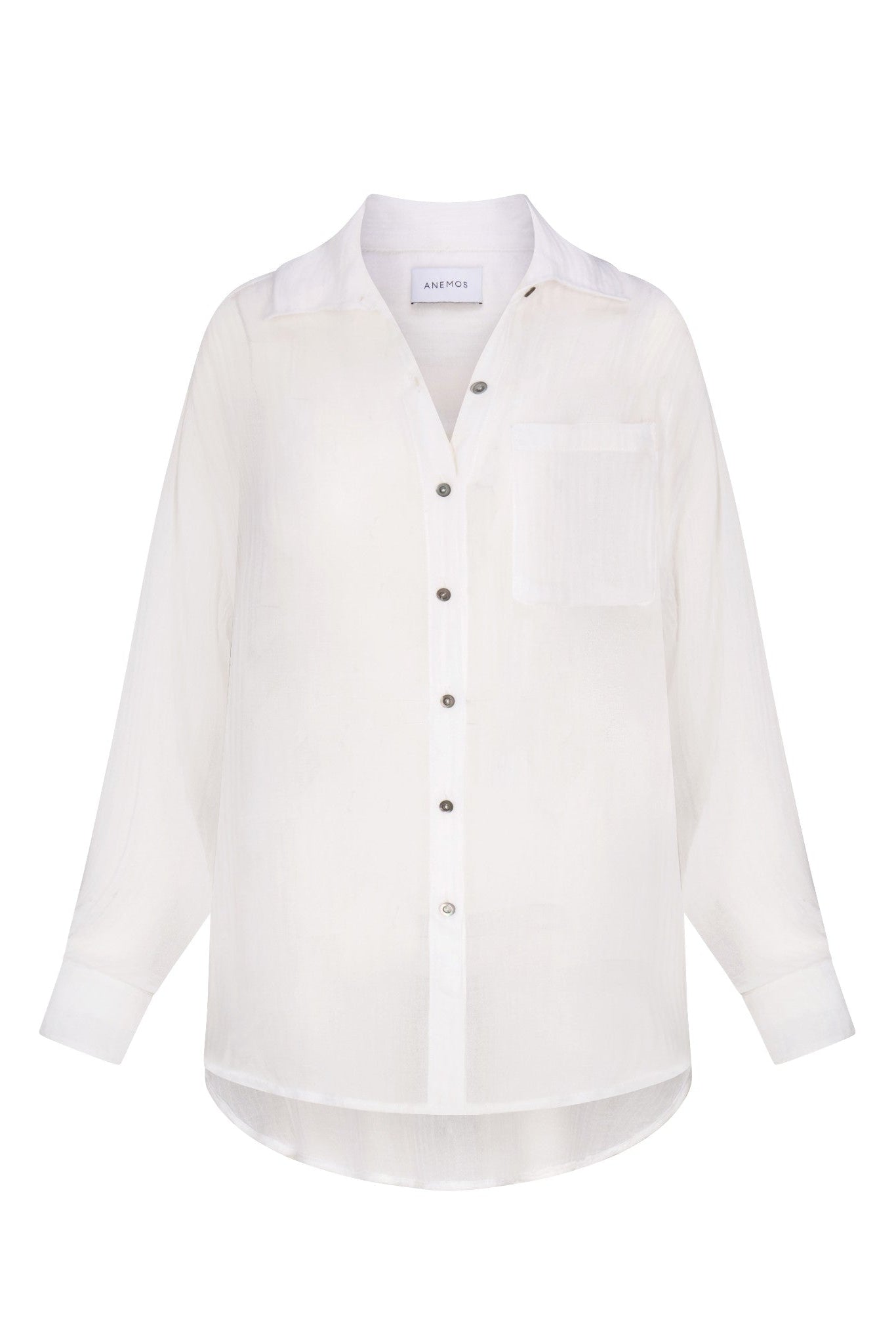 Oversized Button-Down Pool Shirt Dress in Woven Bamboo Cotton Gauze