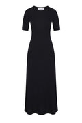 Short-Sleeve Midi Dress in Modal Knit