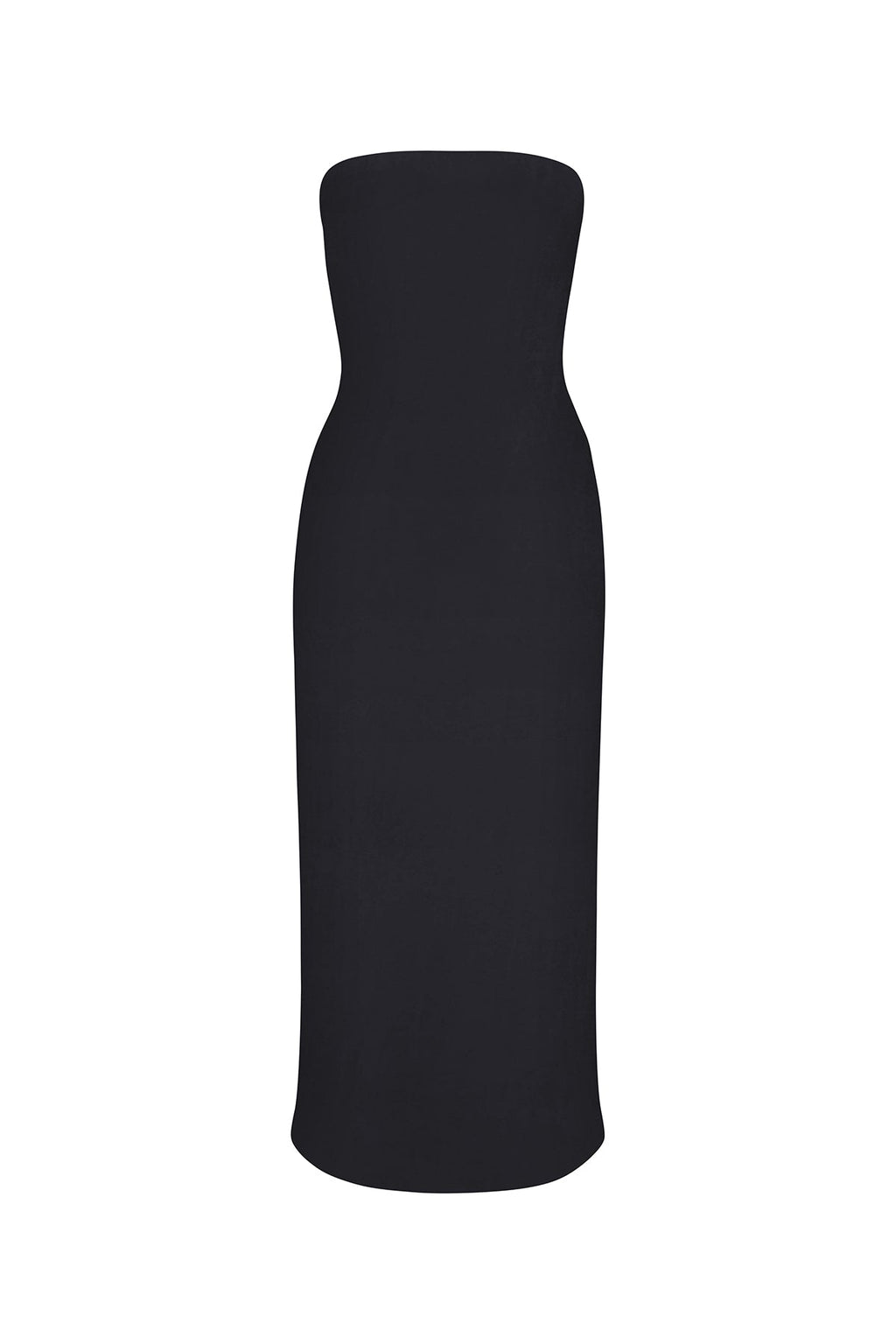 Strapless Midi Dress in Stretch Twill