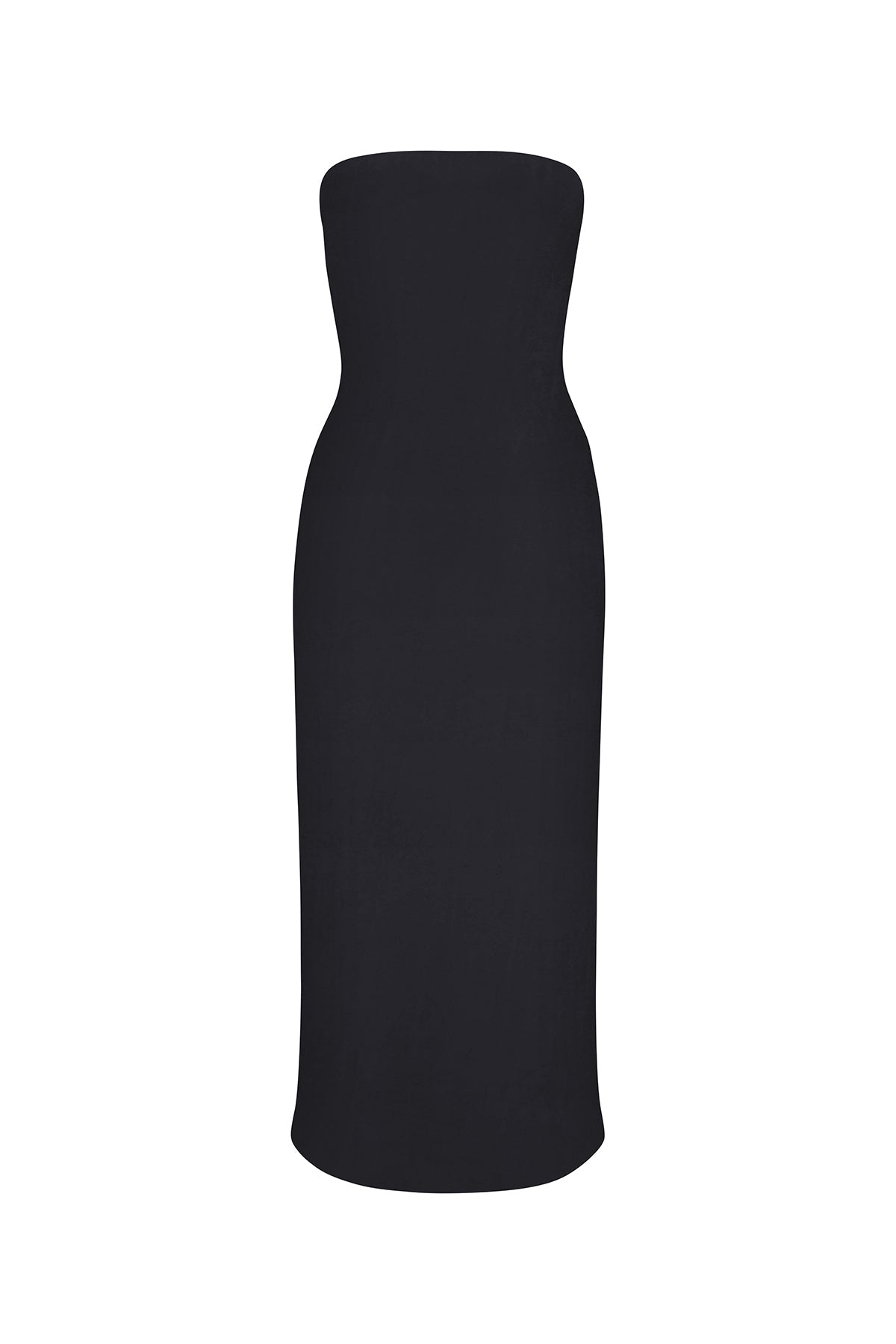 Strapless Midi Dress in Stretch Twill