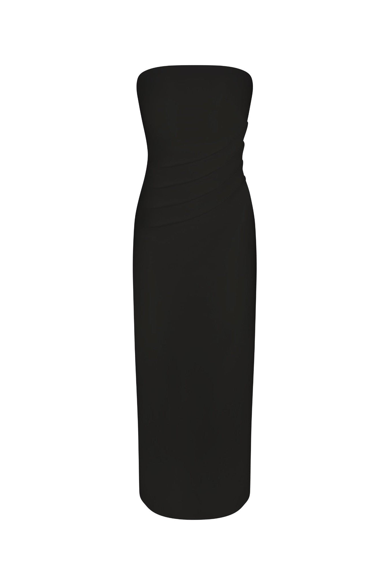 Strapless Nadege Draped Maxi Dress in Stretch Cotton