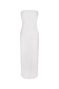 Strapless Nadege Draped Maxi Dress in Stretch Cotton