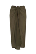 Wrap Midi Skirt Cover Up in Woven Bamboo Cotton Gauze