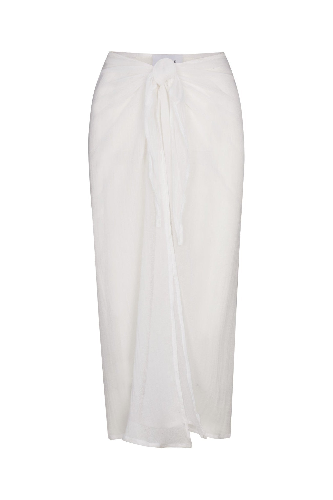 Wrap Midi Skirt Cover Up in Woven Bamboo Cotton Gauze