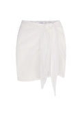Wrap Mini Skirt Cover Up in Woven Bamboo Cotton Gauze